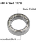 Compact 6700ZZ deep groove ball bearing 10x15x4mm, chrome steel, double shielded for general purpose machinery and hobby projects.
