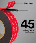 Heavy Duty Double Sided Acrylic Foam Mounting Tape Industrial Grade Bonding For No Drill Installations 45 mil thickness display