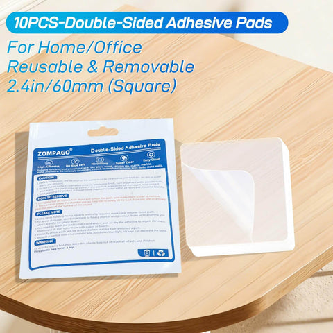 10 Pack Premium Double Sided Mounting Squares Clear Tape Waterproof Heavy Duty Adhesive Pads for Pictures and Posters