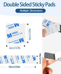 52 Pcs Double Sided Adhesive Pads And Strips Heavy Duty Mounting Tape For Walls Hanging Mirrors And Heavy Objects 2mm Thick