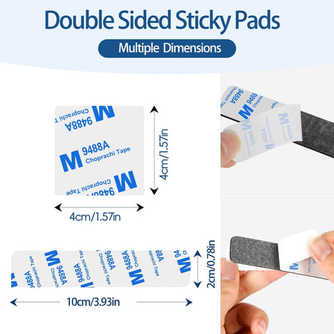 52 Pcs Double Sided Adhesive Pads And Strips Heavy Duty Mounting Tape For Walls Hanging Mirrors And Heavy Objects 2mm Thick