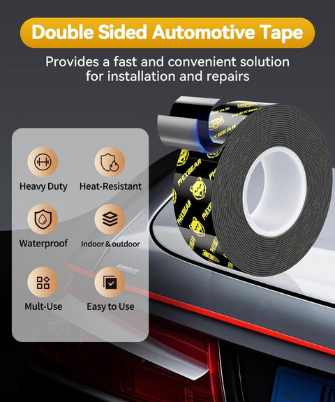 Heavy Duty Double Sided Tape Heat Resistant And Waterproof For Indoor Outdoor Use Automotive Mounting Foam Tape Removable No Residue