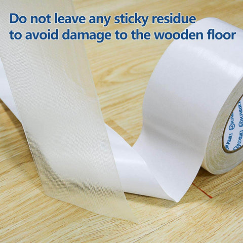 Heavy Duty Double Sided Carpet Tape 4 Inch By 30 Yard Keeps Rugs In Place On Carpet Hardwood Floors Outdoor Rugs And Stair Treads No Residue Easy To Install White on hardwood floor