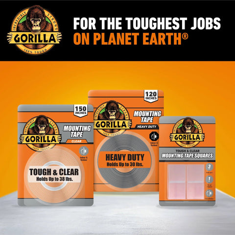Tough As Nails And Clear Double Sided Mounting Tape Weatherproof For Indoor Or Outdoor Use, Holds Up To 38 Pounds Instantly