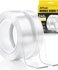 Heavy Duty Double Sided Tape Two Rolls Total Twenty Feet Removable Clear Nano Adhesive For Hanging Posters Rugs Pictures
