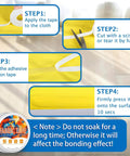 Double Sided Fabric Tape for No Sew Quick Hemming Strong Adhesive No Iron Needed application steps and package