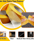 Double Sided Fabric Tape Heavy Duty Mounting Tape For Clothes Carpet Arts And More 0.79 Inch Wide By 66 Feet Long Fiberglass Mesh
