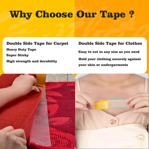 Double Sided Fabric Tape Heavy Duty Mounting Tape For Clothes Carpet Arts And More 0.79 Inch Wide By 66 Feet Long Fiberglass Mesh