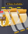 Double Sided Woodworking Tape For Templates And CNC Residue Free Mesh Adhesive in three sizes, yellow roll view