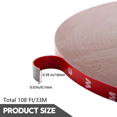 Heavy Duty Double Sided Foam Tape Waterproof Mounting Adhesive Tape For LED Strip Lights And Home Office Decor 108 ft roll size view