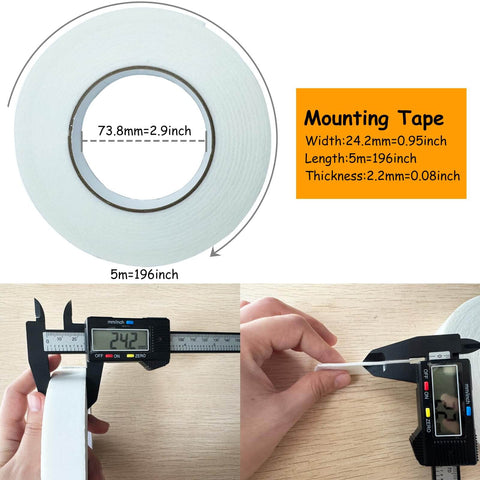 Heavy Duty Double Sided Foam Tape With Crazy Sticky Adhesion For Wall Art, Office Decor, Posters And Bonding, White, 4 Rolls