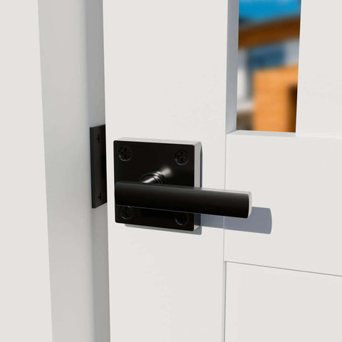 Close-up of Double Sided Gate Latch For Wooden Fence Built Tough Heavy Duty Aluminum Alloy Self Locking Swing Gate Hardware