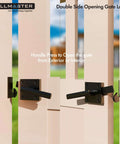 Double Sided Gate Latch For Wooden Fence Built Tough Heavy Duty Aluminum Alloy Self Locking Swing Gate Hardware installed