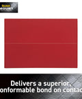 Extreme Double Sided Mounting Strips Mega Pack 1 Inch By 3 Inch Tape Holds Up To 30 Lbs Indoor Or Outdoor Use 48 Strips Heavy Duty Industrial Strength Adhesive For Painted Drywall And Other Surfaces red tape close-up
