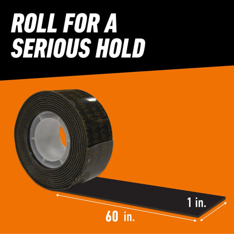 Tough As Nails Industrial Strength Heavy Duty Double Sided Mounting Tape Weatherproof 1 Inch By 60 Inch Black Pack Of 2
