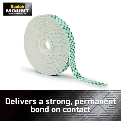 Indoor Double Sided Mounting Tape Mega Roll 3/4 Inch By 350 Inches Heavy Duty Adhesive For Painted Drywall Delivers Permanent Bond On Contact Holds Up To 15 Pounds With No Mess Or Tools