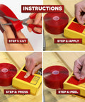 Instructions for using heavy duty double sided mounting tape removable clear adhesive 1 inch by 450 inch weatherproof