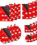 Heavy Duty Double Sided Mounting Tape Kit With 20 Adhesive Pads In 1 Inch And 2 Inch Squares, Dots, And Rectangles, Waterproof