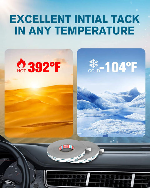 Industrial Strength Double Sided Mounting Tape 0.4 Inch By 36 Foot Foam Adhesive showing extreme temperature resistance