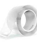 Clear roll of Double Sided Nano Tape 2 Inch By 33 Feet Heavy Duty Mounting Gel Tape, shown on white background.