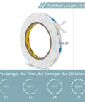 Double Sided Tape 0.39 Inch By 16.5 Feet Heavy Duty PE Foam Mounting Tape Removable Waterproof For Wallpaper Painted Walls Glass Metal Decor Crafts Arts DIY Projects Poster roll with stickiness chart