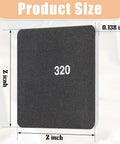 Close-up of Double Sided Sanding Pads Kit 30 Pcs 2x2 In For Plastic And Acrylic Grit 320 600 showing dimensions
