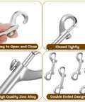 4 Pack Double Sided Clips Three And A Half Inch Double Ended Snap Hooks Zinc Alloy Outdoor Quick Release details and features