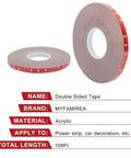 Heavy Duty Double Sided Tape 0.39 Inch By 108 Feet Waterproof Foam Mounting Adhesive For LED Strip Lights Multipurpose Tape