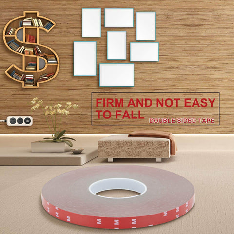 Heavy Duty Double Sided Tape 0.39 Inch By 108 Feet Waterproof Foam Mounting Adhesive for wall decor installation in room
