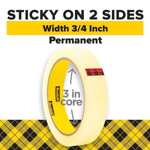 Double Sided Tape For Gift Wrapping And Crafts, Snaps On Quick For Holiday Gift Wrap, Bags, Scrapbooking And School Projects, 0.75 Inch Wide By 1296 Inch Length, Two Refill Rolls For Clean, Mess Free Bonding.
