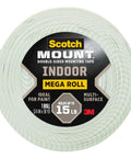 Heavy Duty Double Sided Tape Mega Roll For Painted Drywall Indoor Mounting White Adhesive 3/4 Inch By 114 Feet Industrial Strength No Mess Or Tools Delivers A Strong Permanent Bond On Contact And Holds Up To 15 Pounds