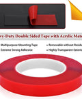 Heavy Duty Double Sided Mounting Tape With Acrylic Adhesive Foam For Picture Hanging On Walls Posters Automotive And Outdoor Use No Nails Needed