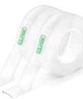 Heavy Duty Double Sided Tape Set Ultra Large 396 Inches Total Pack Of 2 Nano Tech Acrylic Gel Adhesive shown in two clear rolls
