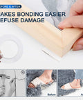 Heavy Duty Double Sided Mounting Tape Clear Removable For Walls Carpets Rugs And Posters 9.84 Foot Long And 1.18 Inch Wide