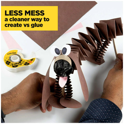 Clear Double Sided Tape 1/2 Inch By 36 Yards With A 3 Inch Core Permanent Adhesive On Both Sides used for crafting paper dog