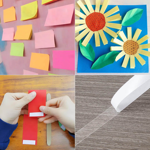 Double Sided Adhesive Tape One Quarter Inch Wide Four Rolls for arts and crafts like card making, scrapbooking, and more.