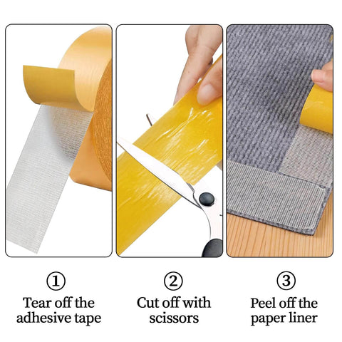 Heavy Duty Double Sided Tape 2 Inch By 65 Foot With Fiberglass Mesh Ultra Sticky High Tack Mounting Tape For Rugs Carpets Pictures