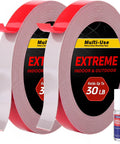 Ultra Strength Heavy Duty Double Sided Tape With Industrial Adhesive Waterproof Foam Mounting Tape For Indoor And Outdoor Use Multipurpose Wall Mount And Automotive Adhesive 0.6 Inch By 30 Feet 2 Rolls