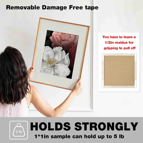 Heavy Duty Removable Double Sided Tape 40 Pack For Picture Hanging Strips Damage Free Mounting Tape on picture frame