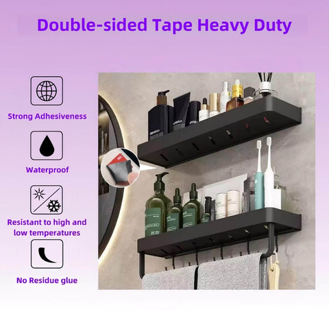 Heavy Duty Double Sided Mounting Tape Waterproof Adhesive Strip For Indoor Outdoor Use Quarter Inch Thick By Fifteen Point Four Feet Long Ultra Strong Grip For Automotive Trim LED Light Strips Home Decor And Garage Organization used on wall shelves.
