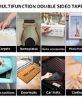 Heavy Duty Double Sided Fabric Tape For Clothes, Carpets, Rugs And Home Decor, Clear Adhesive Tape, used on various items