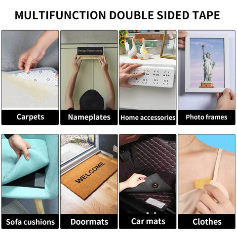 Heavy Duty Double Sided Fabric Tape For Clothes, Carpets, Rugs And Home Decor, Clear Adhesive Tape, used on various items