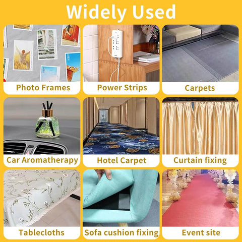 Image showing usage of Heavy Duty Double Sided Tape For Crafts And Home Decor, Ultra Clear Adhesive For Photos, Rugs, Floors.
