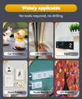 Heavy Duty Double Sided Tape Heat Resistant And Waterproof For Indoor Outdoor Use Automotive Mounting Foam Tape Removable No Residue With Mega Strong Adhesion 1 Inch By 20 Feet pictured in diverse applications such as car ornaments, LED lights, signs, photo frames, power boards, and DIY projects.