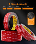 Heavy Duty Double Sided Mounting Tape Half Inch By Eighteen Feet Waterproof Foam Adhesive 25 Mil Thick in various sizes