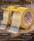 Pro-Grade Double-Sided Woodworking Tape With Removable Adhesive For Holding Wood Templates, 1 inch and 2 inch wide