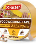 Double Sided Woodworking Tape With Yellow Backing, Industrial Grade Adhesive For Splicing, CNC Routing, Machine Cutting And Anchoring