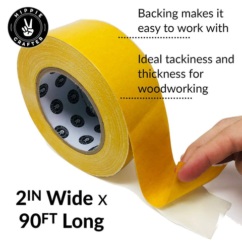 Double Sided Woodworking Tape, 2 Inch Wide, Heavy Duty Adhesive For CNC Machines And Routing Templates, 90 Feet Long