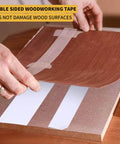 Applying Double Sided Woodworking Tape 1 Inch By 88 Feet Heavy Duty Adhesive For Carpentry Cabinet Installation And Trim Projects