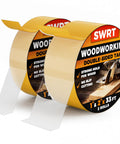 Two rolls of Pro-Grade Double-Sided Woodworking Tape with Removable Adhesive for holding wood templates, mounting boards, MDF edge banding.